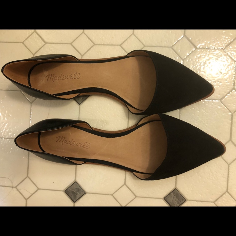 Madewell d’Orsay flat black suede 8